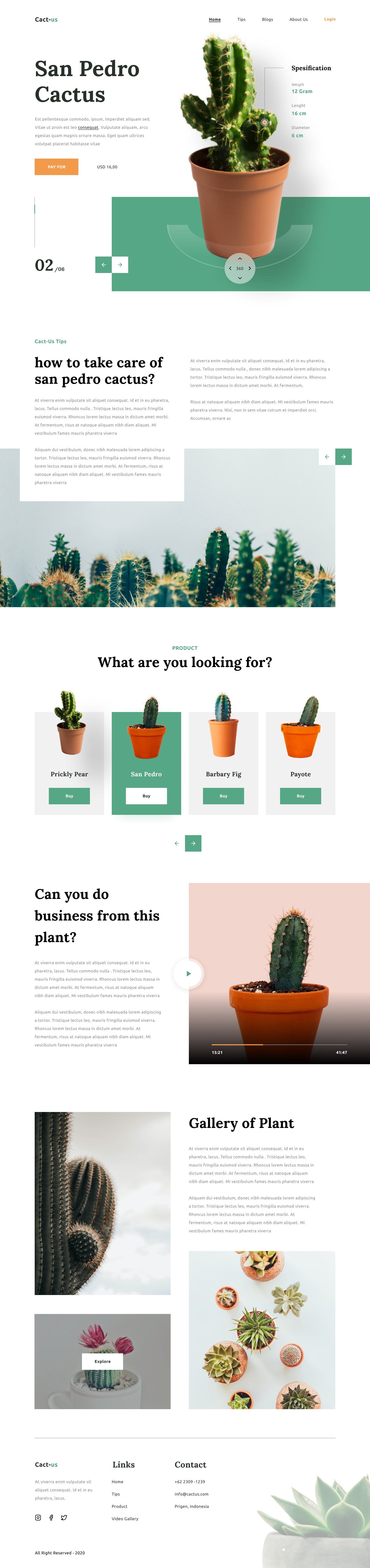 plants landing page