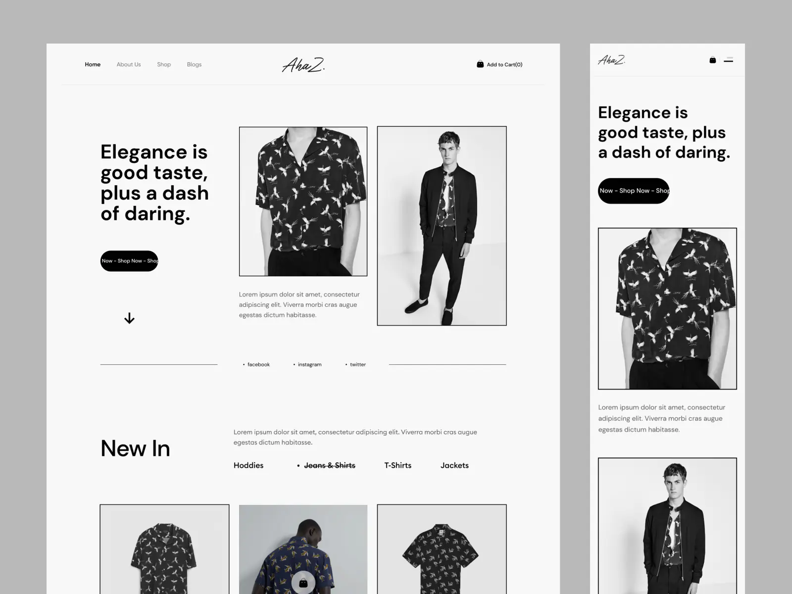 E-commerce landing page design