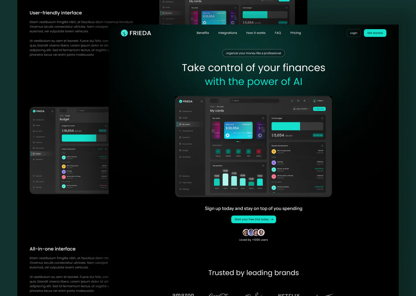 AI Landing Page design