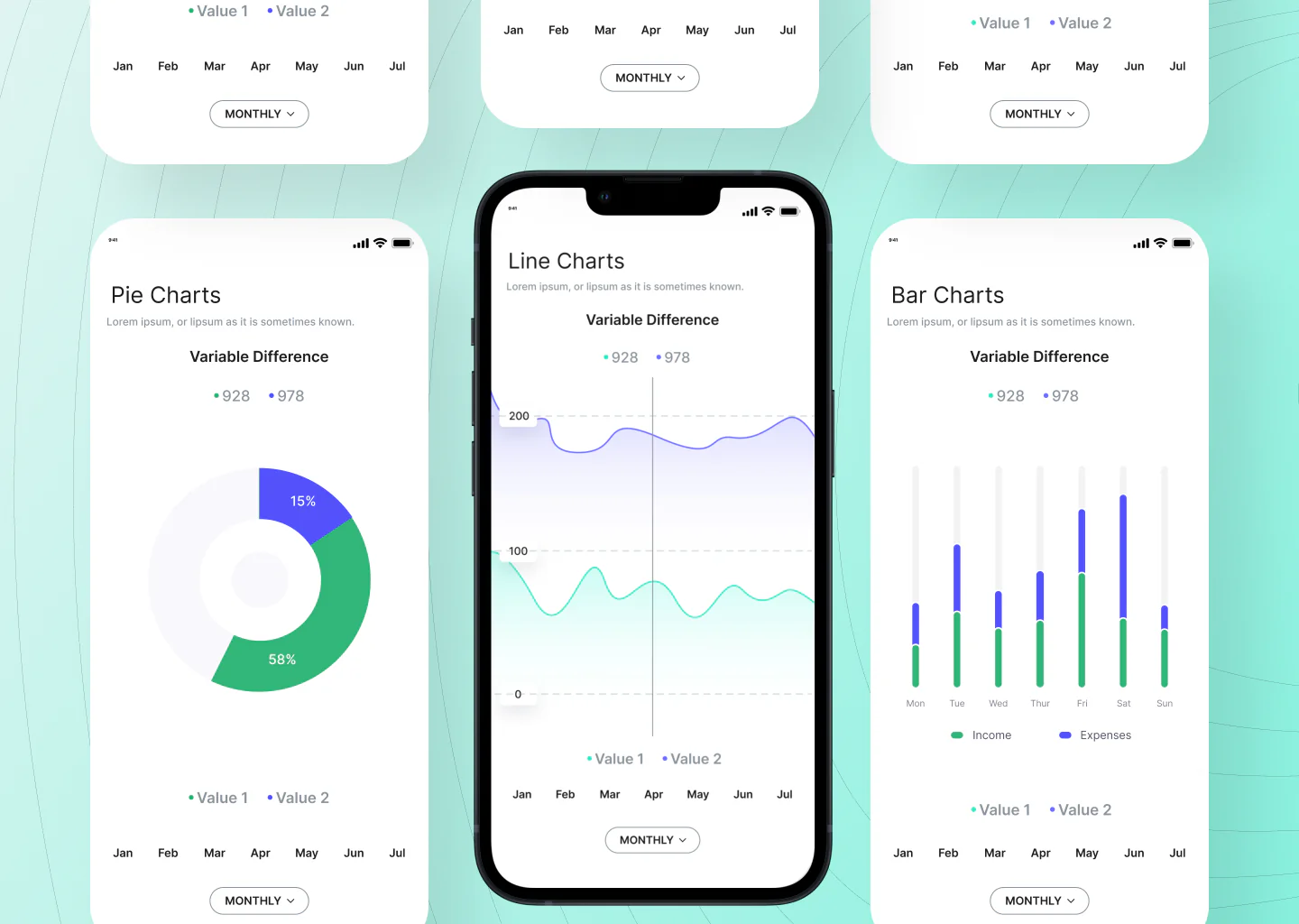 Mobile Data Visualization UI Kit