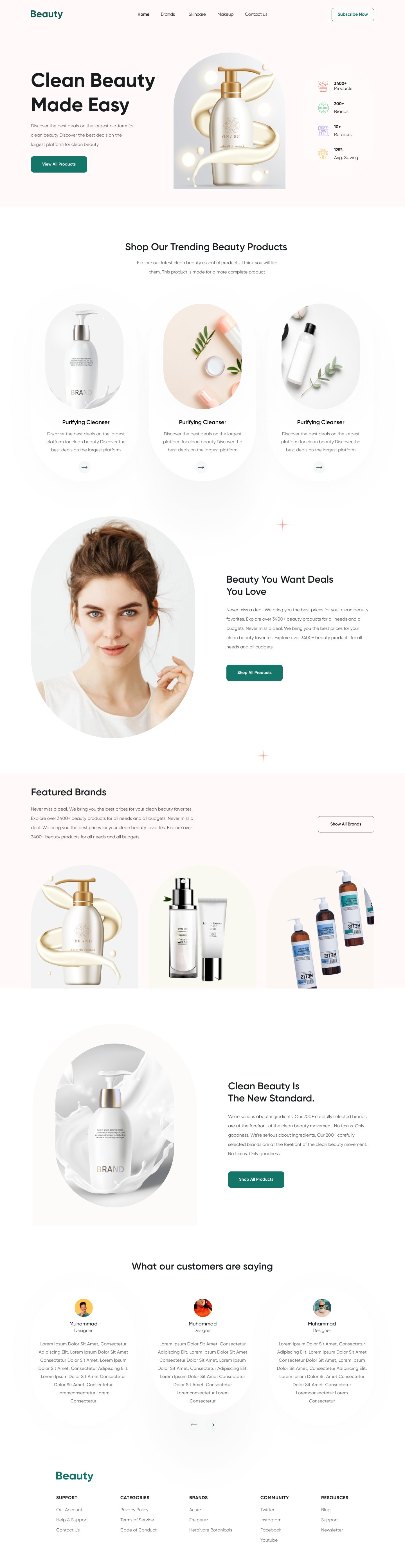 Skincare Landing page design