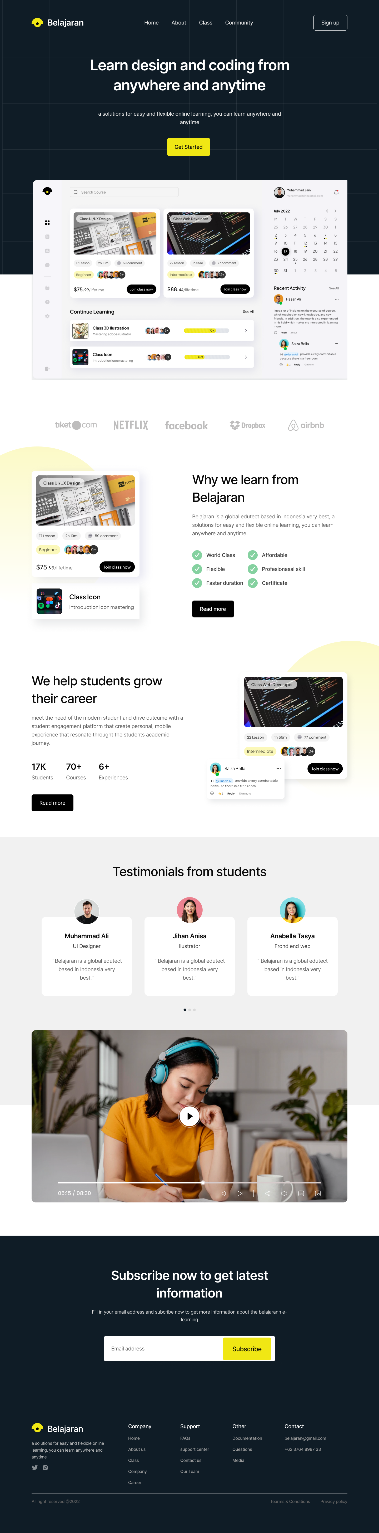 Design & Coding eLearning Platform Web UI