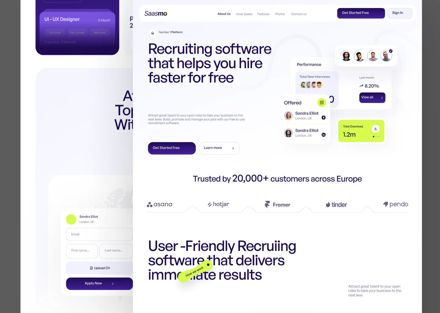 Saas website design