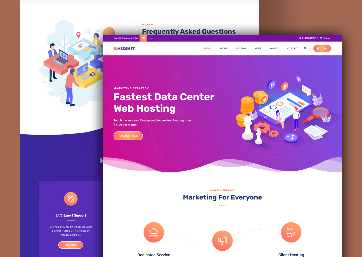 Web Hosting Landing Page UI Design