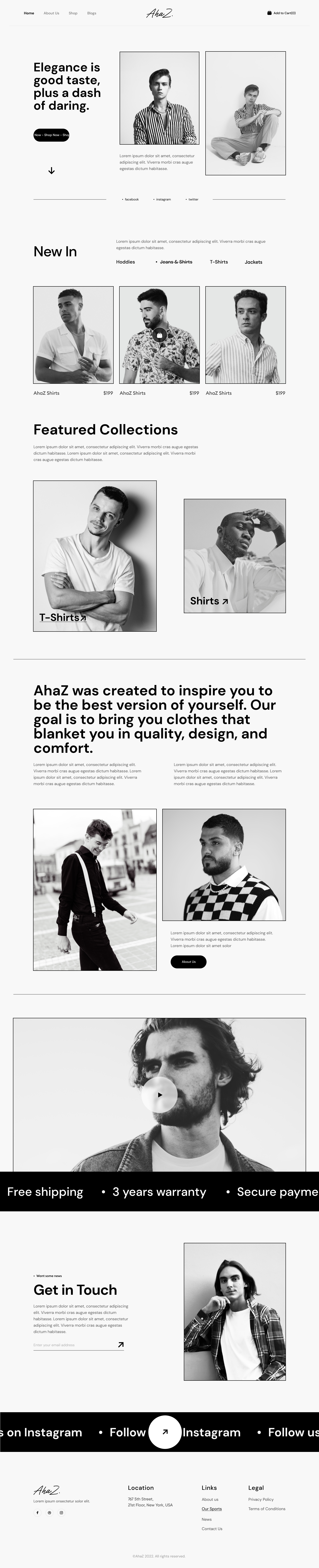 E-commerce landing page design