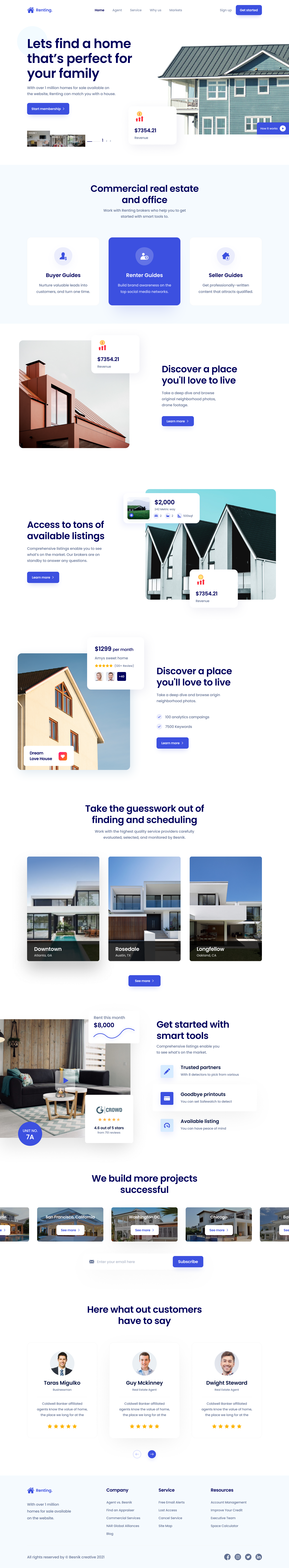 Real Estate Landing Page UI design