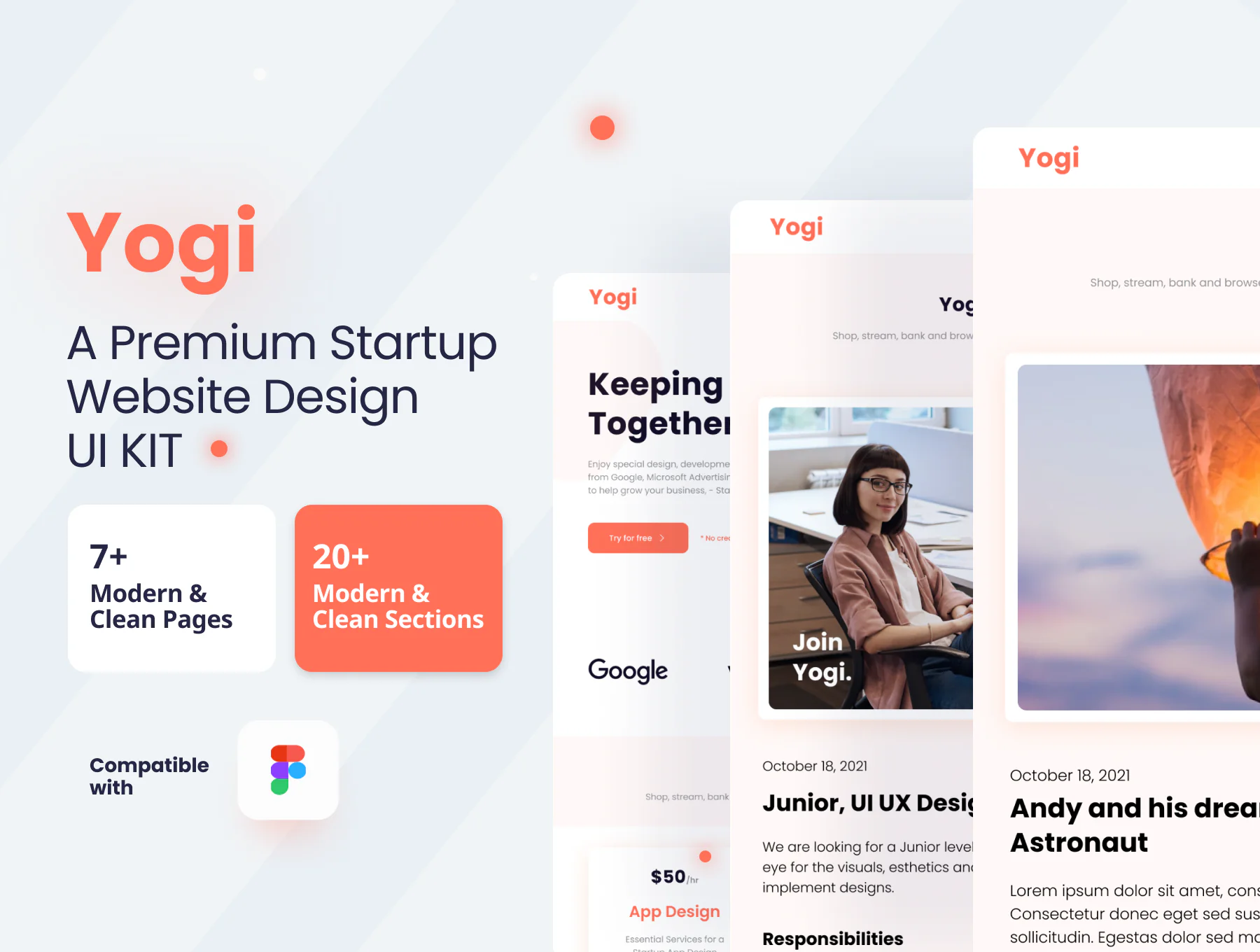 Yogi - A Premium Startup Website Design