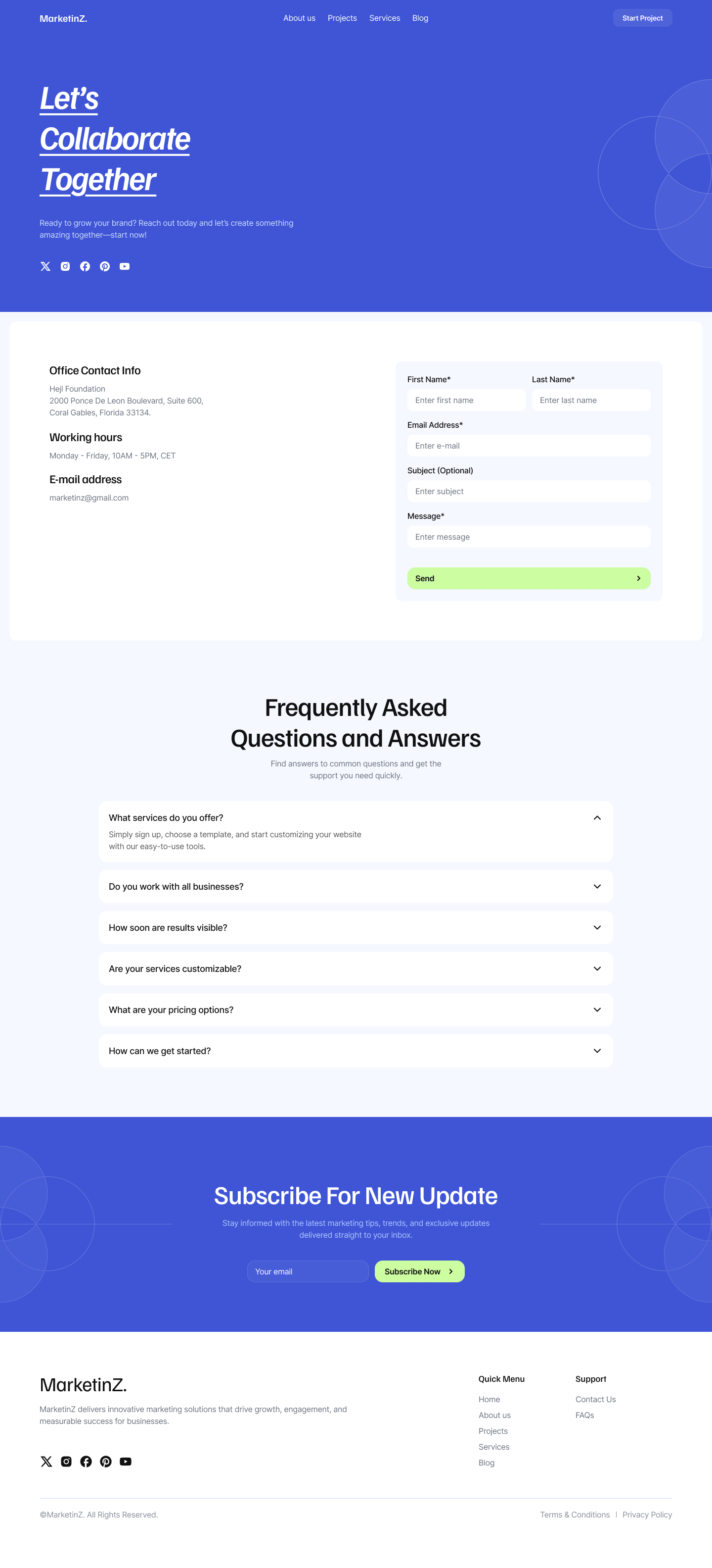Marketing Landing page design