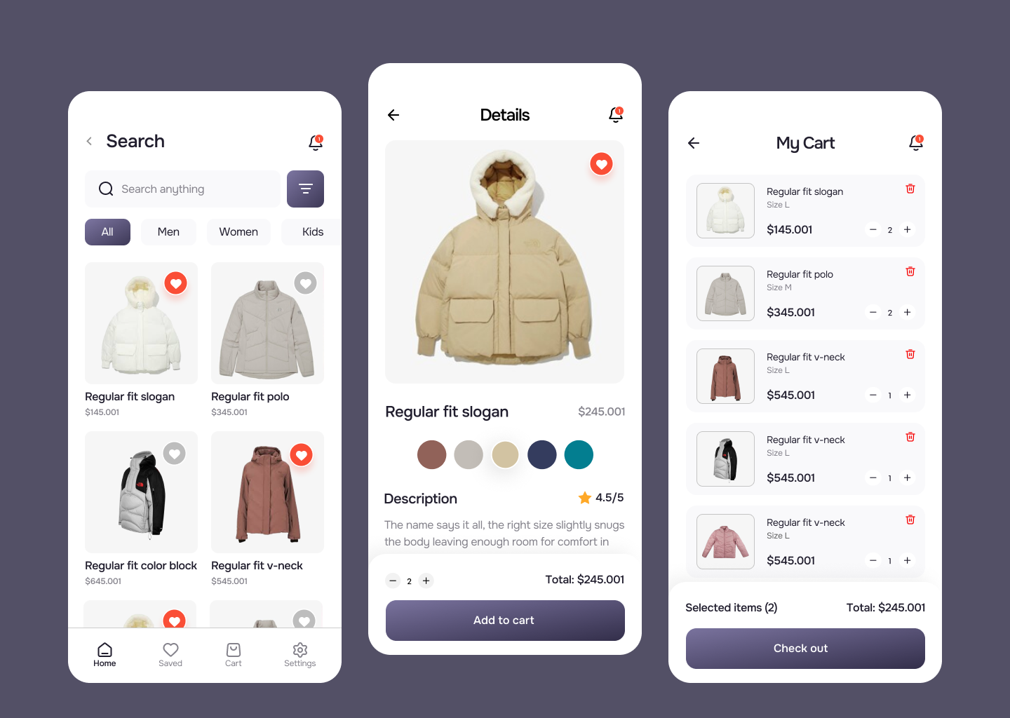 Modern Shopping App UI for Effortless Fashion E-Commerce