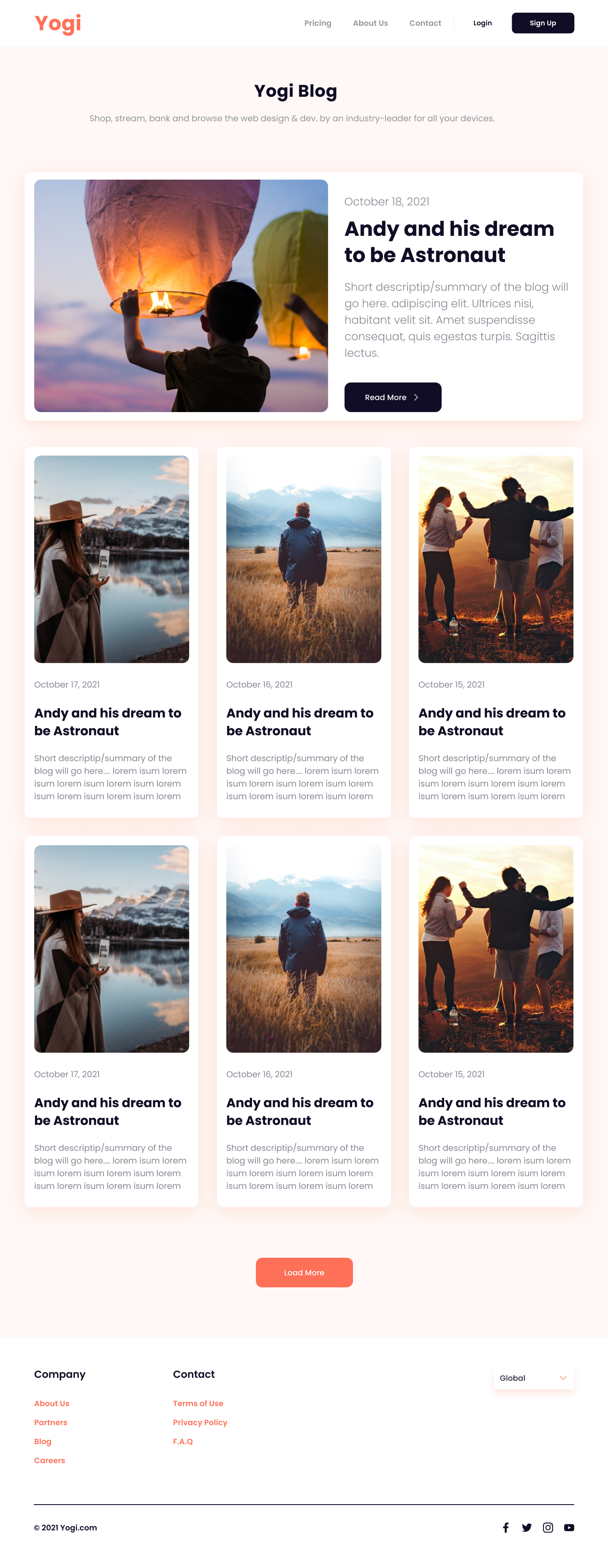 Yogi - A Premium Startup Website Design