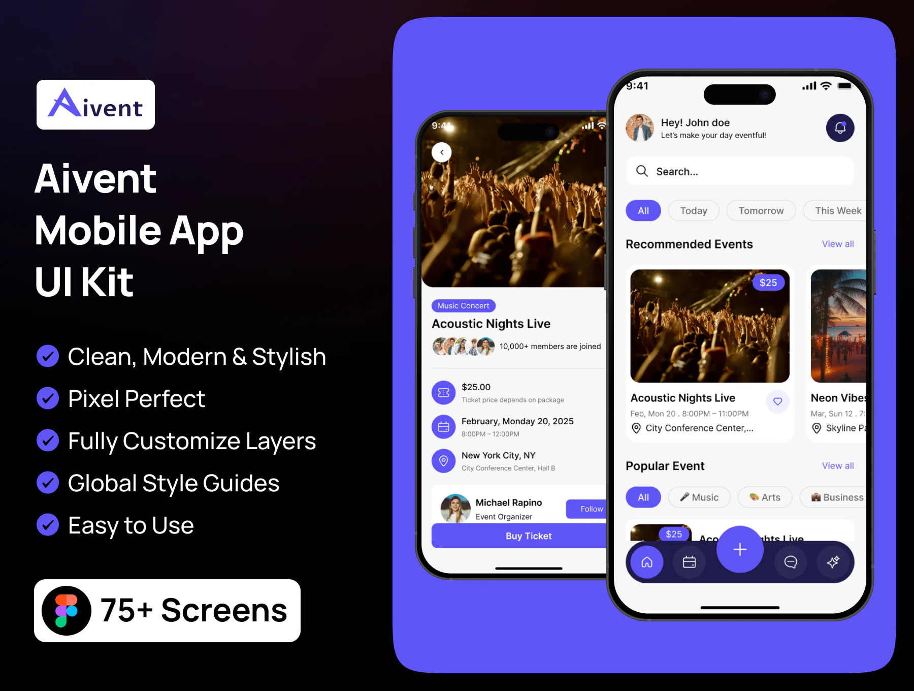 Event Booking & Ticketing App UI