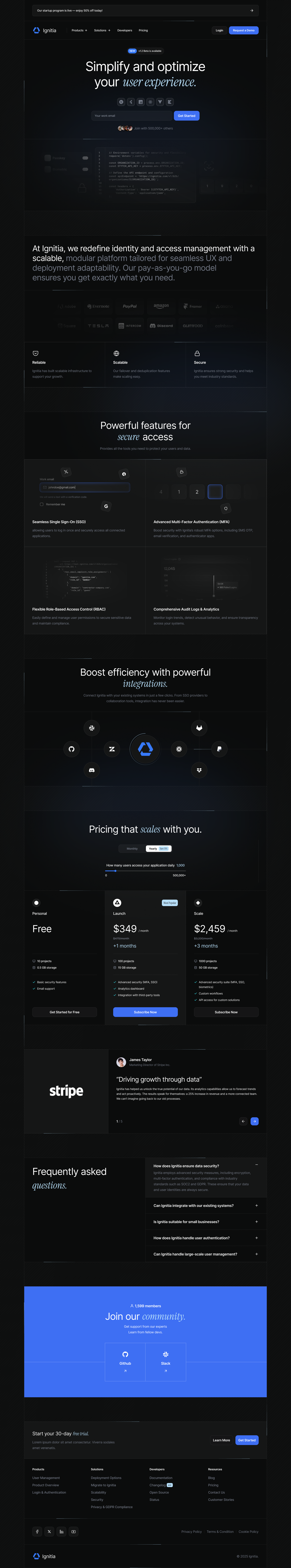 User Management & SaaS - Website UI Kit