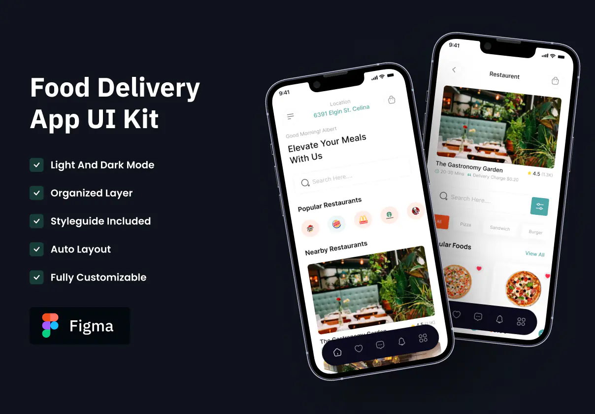 Modern Food Delivery App UI Design Collection
