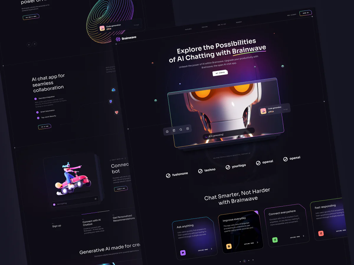 Artificial Intelligence Web Platform UI Design